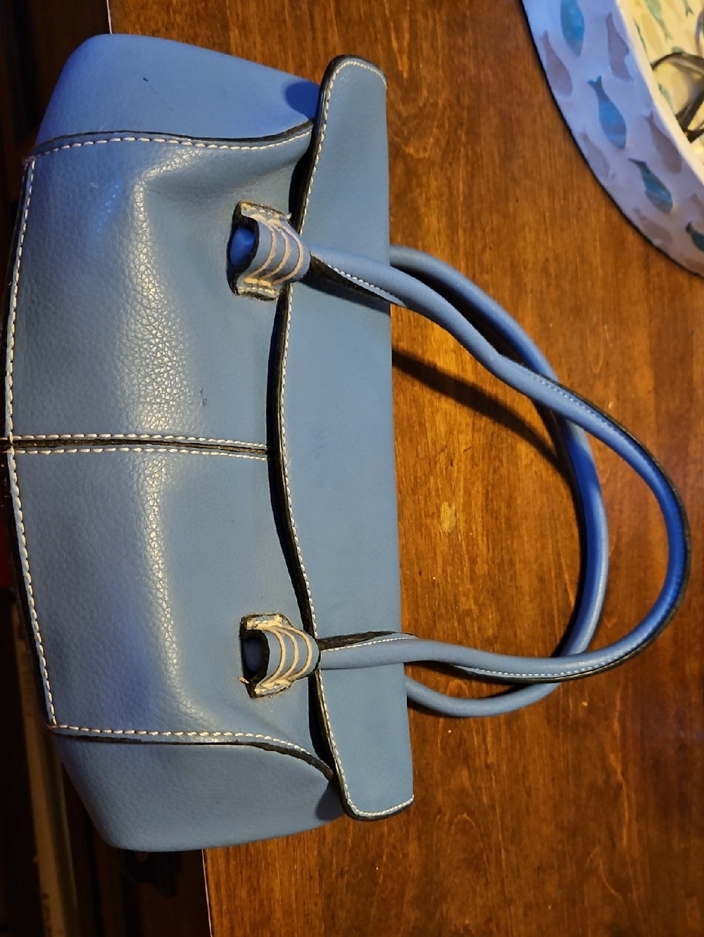 Everyday Structured Blue Tote with Dual Handles